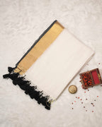 Shubha White and Black saree - Image 2
