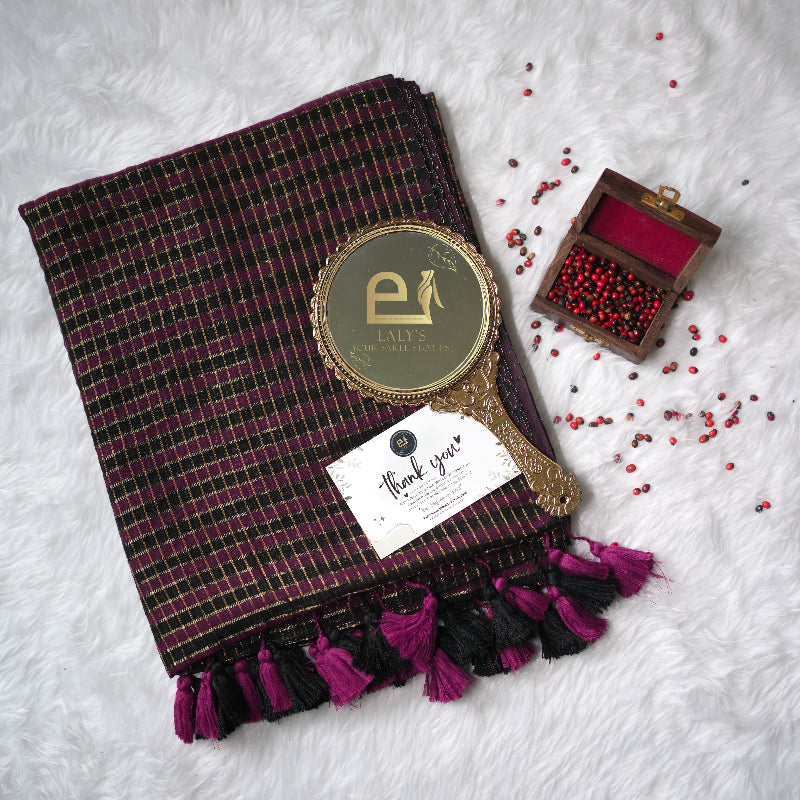 Sriya violet and black saree